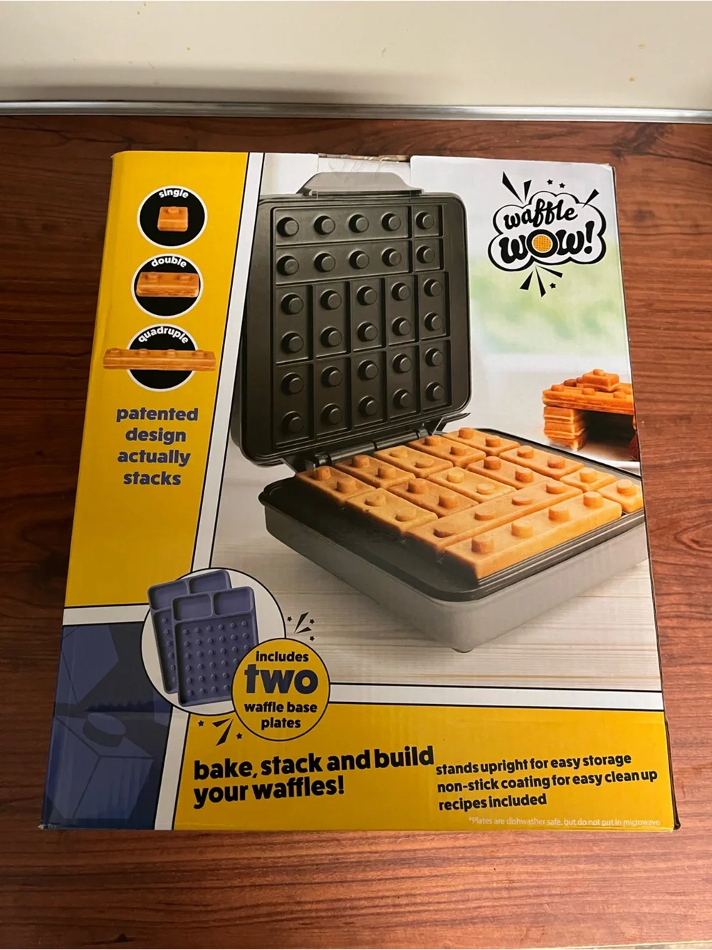 Waffle Wow! Building Bricks Waffle Maker Makes Brick Shaped Waffles Bonus plate